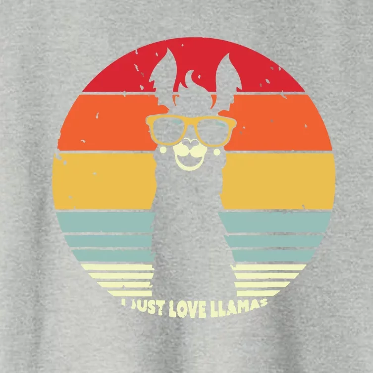 I Just Love Llamas Retro Style Llama Women's Crop Top Tee