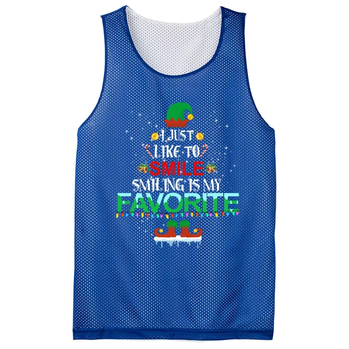 I Just Like To Smile Smiling Is My Favorite Christmas Cool Gift Mesh Reversible Basketball Jersey Tank