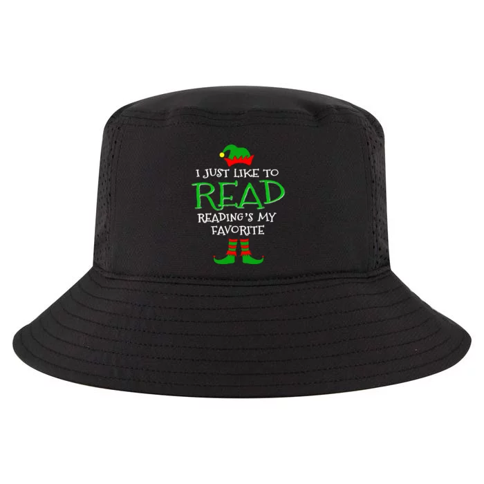 I Just Like To Read Reading Elf Book Love Christmas Gifts Cool Comfort Performance Bucket Hat