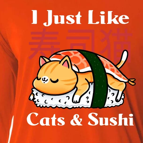 I Just Like Cats And Sushi Cooling Performance Long Sleeve Crew