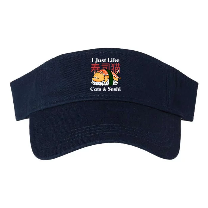 I Just Like Cats And Sushi Valucap Bio-Washed Visor