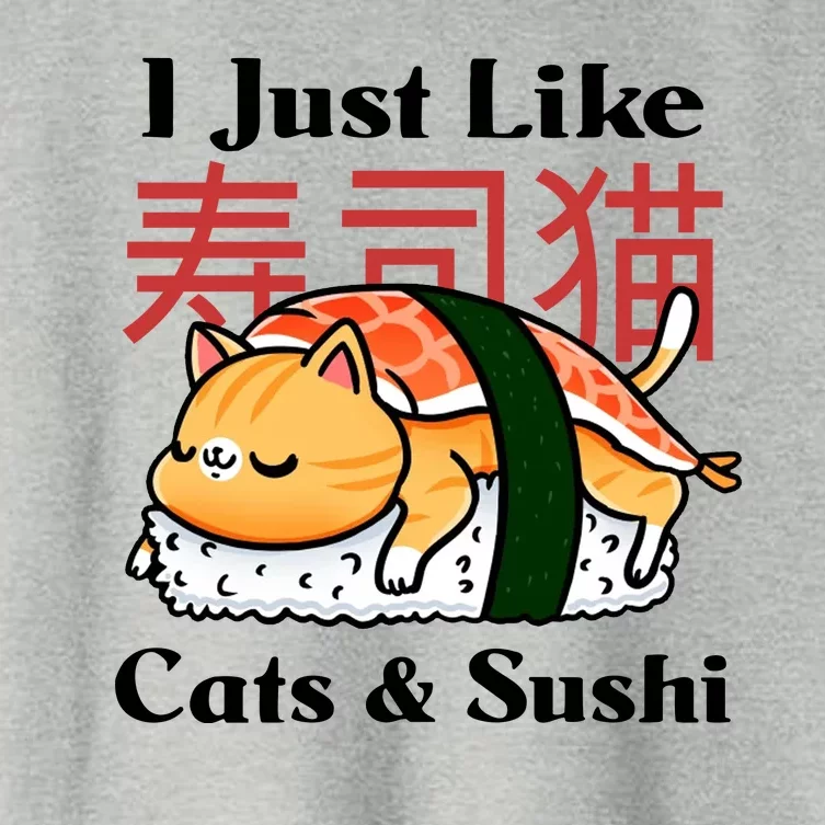 I Just Like Cats And Sushi Women's Crop Top Tee