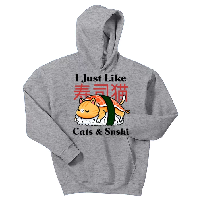 I Just Like Cats And Sushi Kids Hoodie