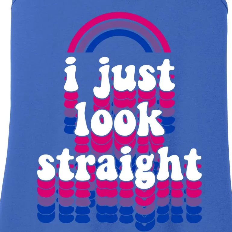 I Just Look Straight Bisexual Rainbow Bisexual Pride Love Gift Ladies Essential Tank