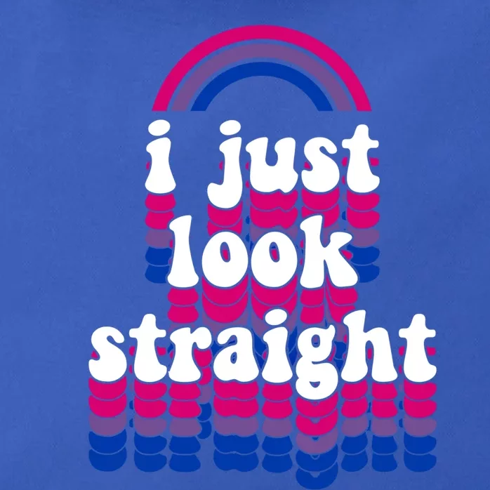 I Just Look Straight Bisexual Rainbow Bisexual Pride Love Gift Zip Tote Bag