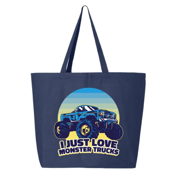 I Just Love Monster Trucks Retro Sunset 25L Jumbo Tote