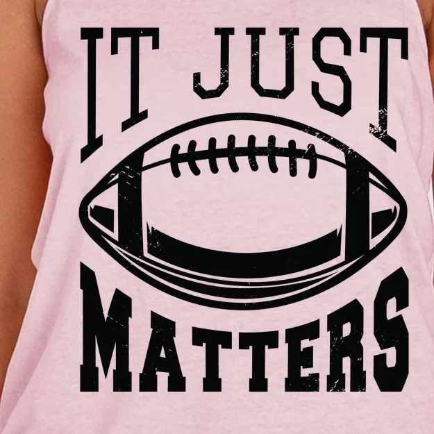 It Just Matters Football Women's Knotted Racerback Tank