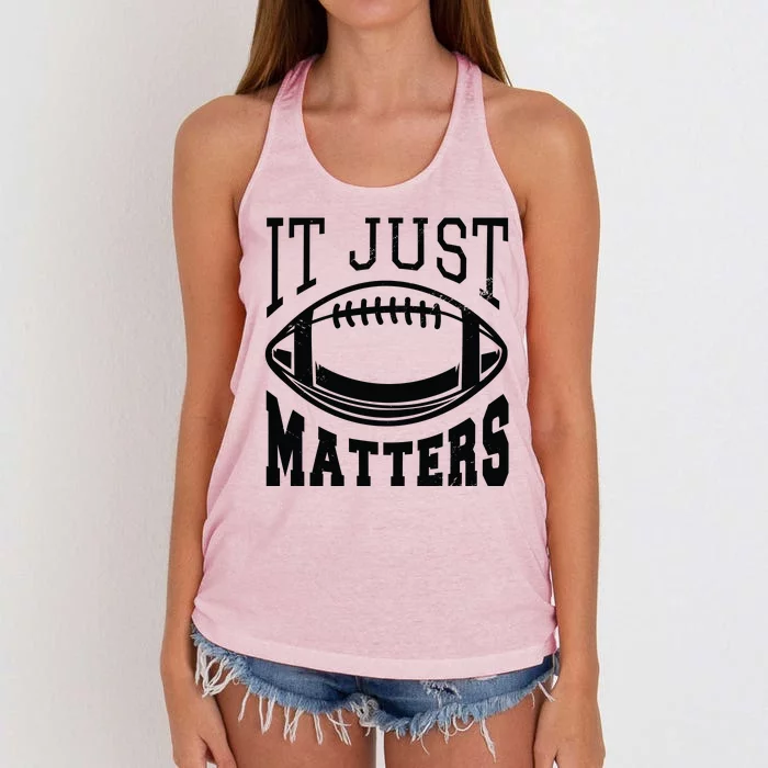 It Just Matters Football Women's Knotted Racerback Tank