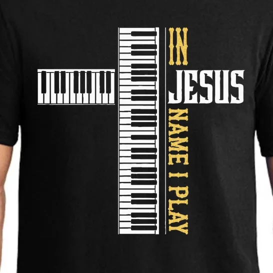 In Jesus Name I Play Christian Pianist Piano Lover Pajama Set