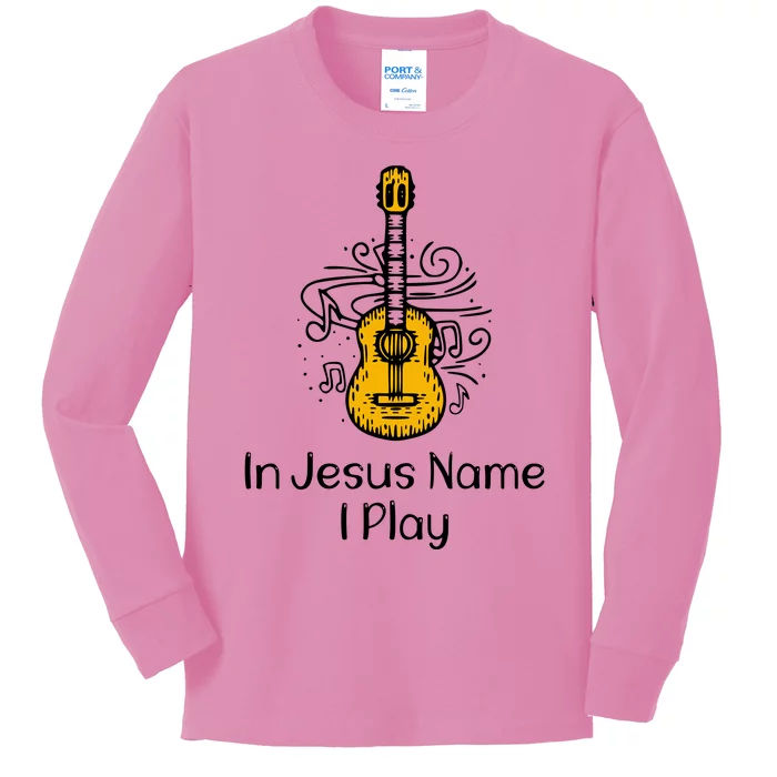 In Jesus Name I Play Kids Long Sleeve Shirt