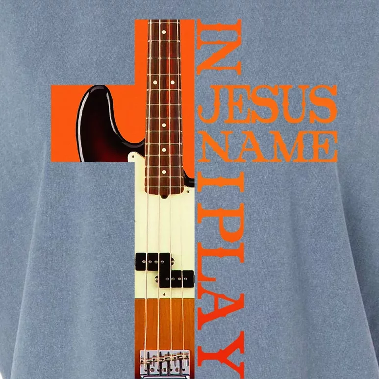 In Jesus Name I Play Bass Garment-Dyed Women's Muscle Tee