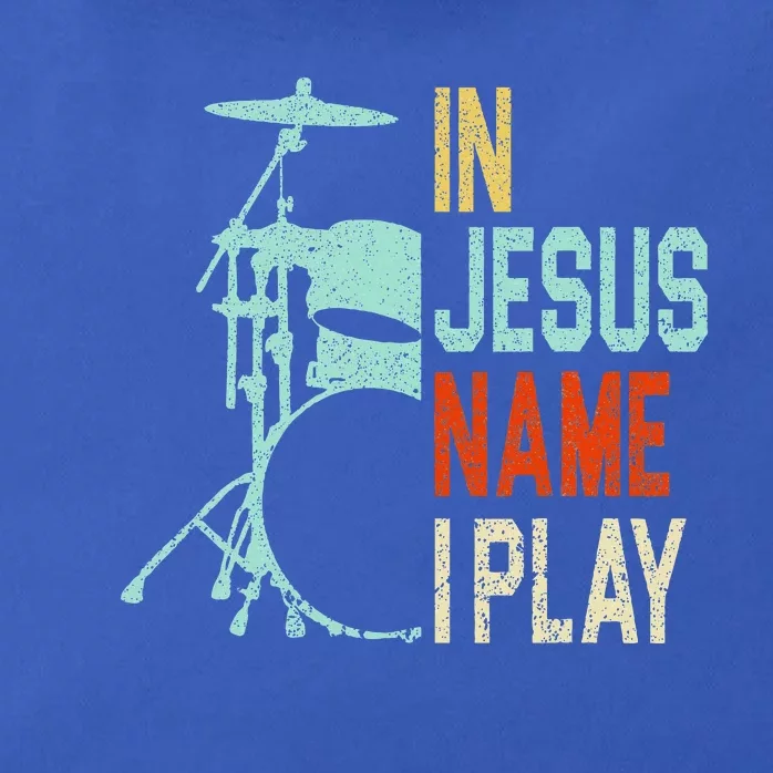 In Jesus Name I Play Music Drummer Zip Tote Bag