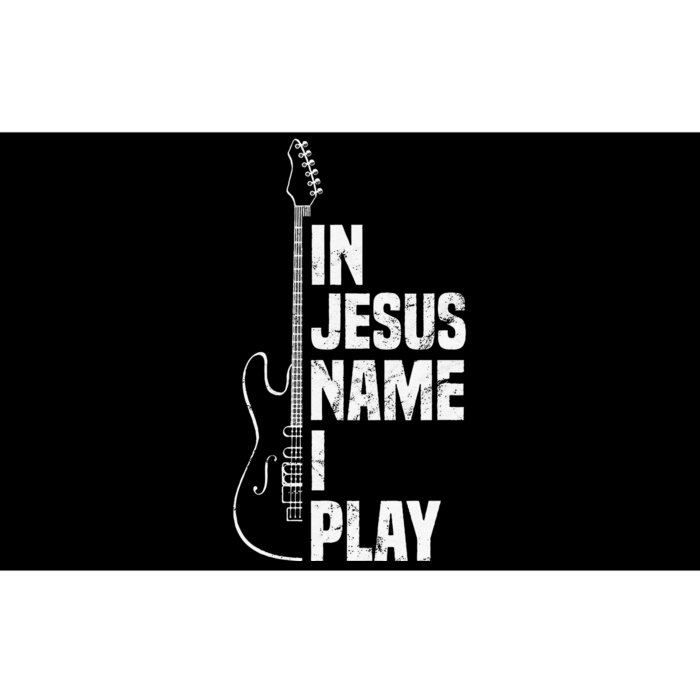 In Jesus Name I Play Guitar Christian Guitar Player Bumper Sticker