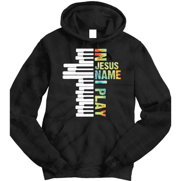 In Jesus Name I Play Piano Christian Music Vintage Tie Dye Hoodie