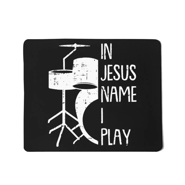 In Jesus Name Christmas Cool I Play Drum Christian Drummer Mousepad