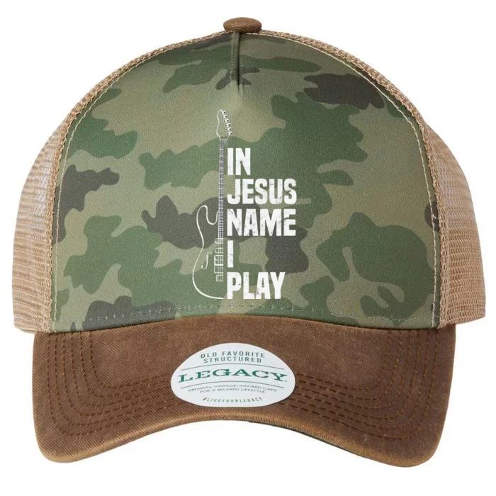 In Jesus Name I Play Guitar Christian Music Player Legacy Tie Dye Trucker Hat