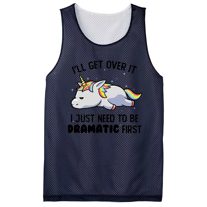 I Just Need To Be Dramatic Lazy Unicorn Mesh Reversible Basketball Jersey Tank