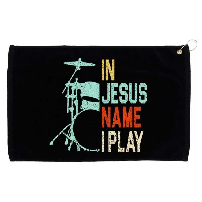 In Jesus Name I Play Drums Drumming Drummer Christian Grommeted Golf Towel