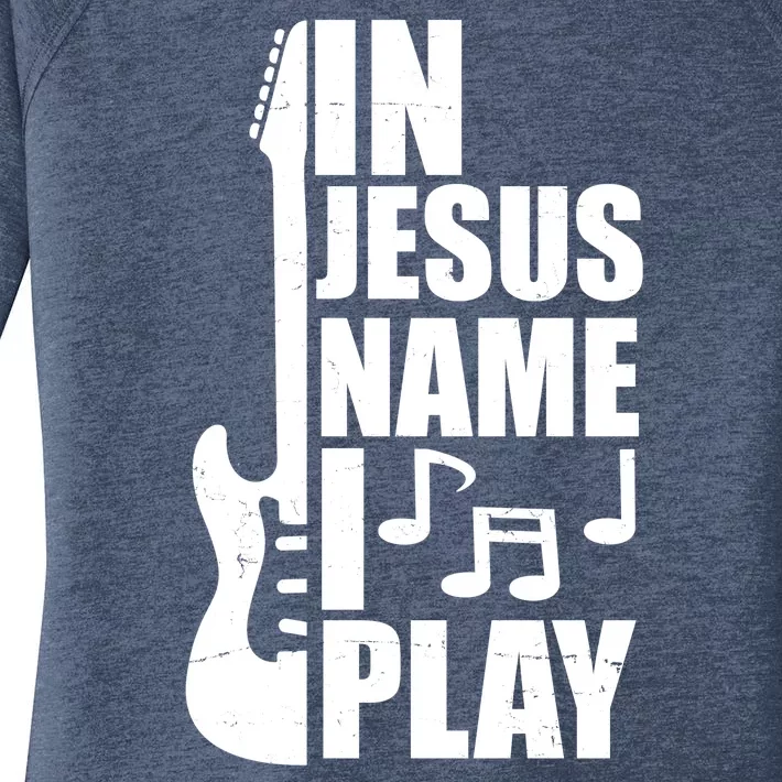 In Jesus Name I Play Guitar Women's Perfect Tri Tunic Long Sleeve Shirt