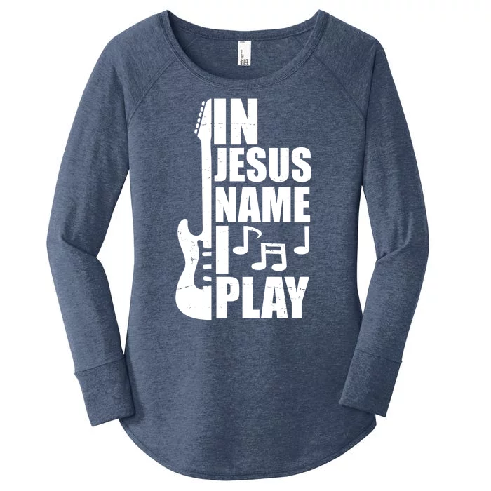 In Jesus Name I Play Guitar Women's Perfect Tri Tunic Long Sleeve Shirt