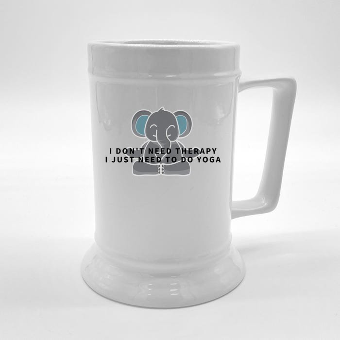 I Just Need To Do Yoga Elephant Pilates Gift Front & Back Beer Stein