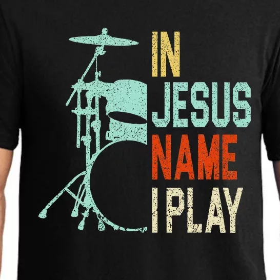 In Jesus Name I Play Music Drummer Pajama Set