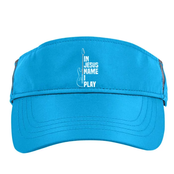 In Jesus Name I Play Guitar Christian Guitar Player Adult Drive Performance Visor