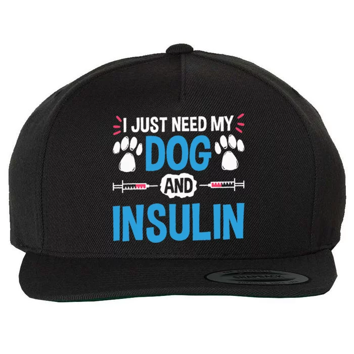 I Just Need My Dog And Insulin Insulin Type 1 Diabetes Wool Snapback Cap