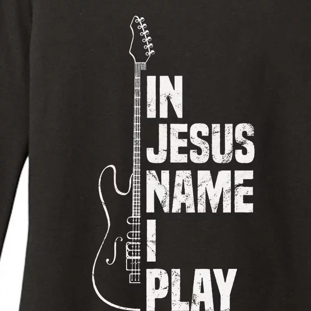 In Jesus Name I Play Guitar Christian Guitar Player Womens CVC Long Sleeve Shirt