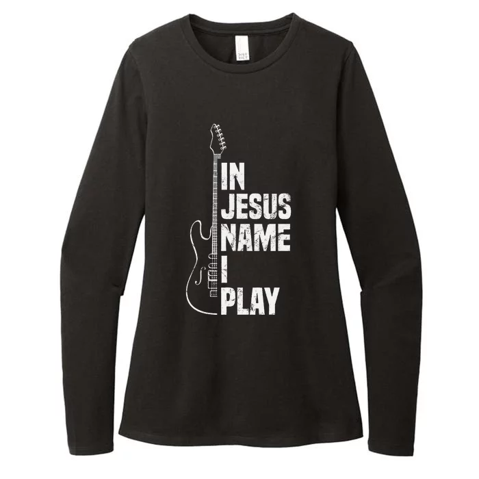 In Jesus Name I Play Guitar Christian Guitar Player Womens CVC Long Sleeve Shirt