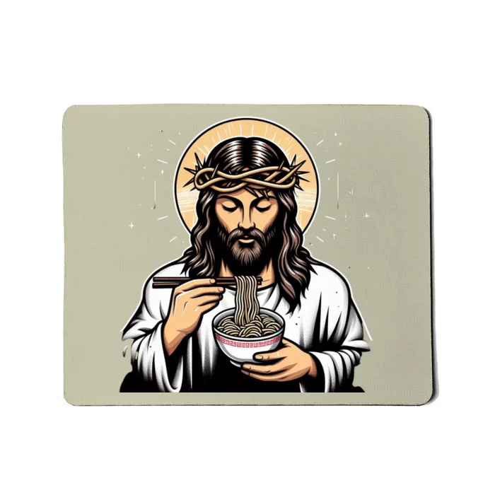 In Jesus Name Ramen Funny Japanese Food Christian Mousepad