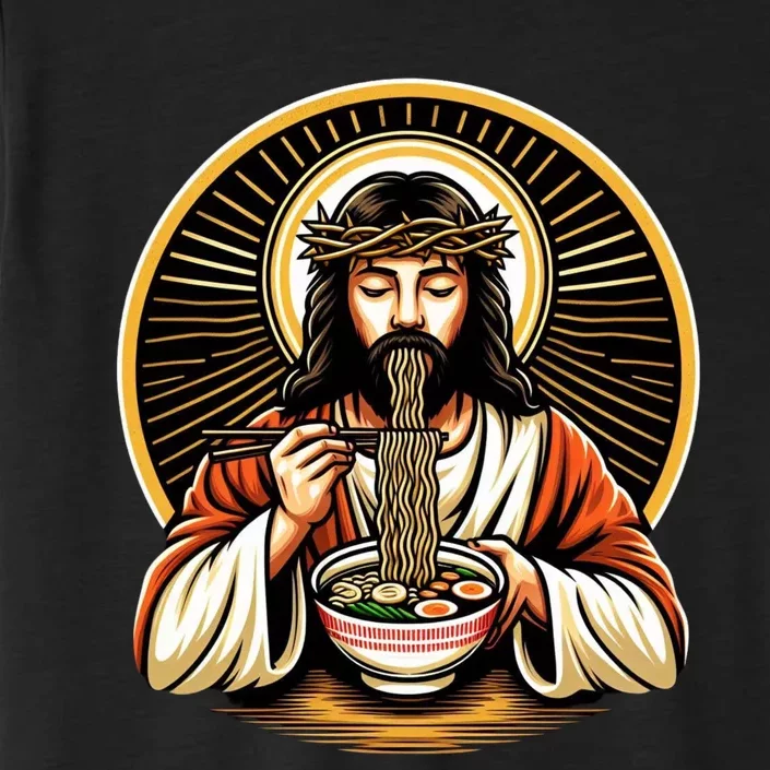 In Jesus Name Ramen Funny Japanese Food Christian ChromaSoft Performance T-Shirt