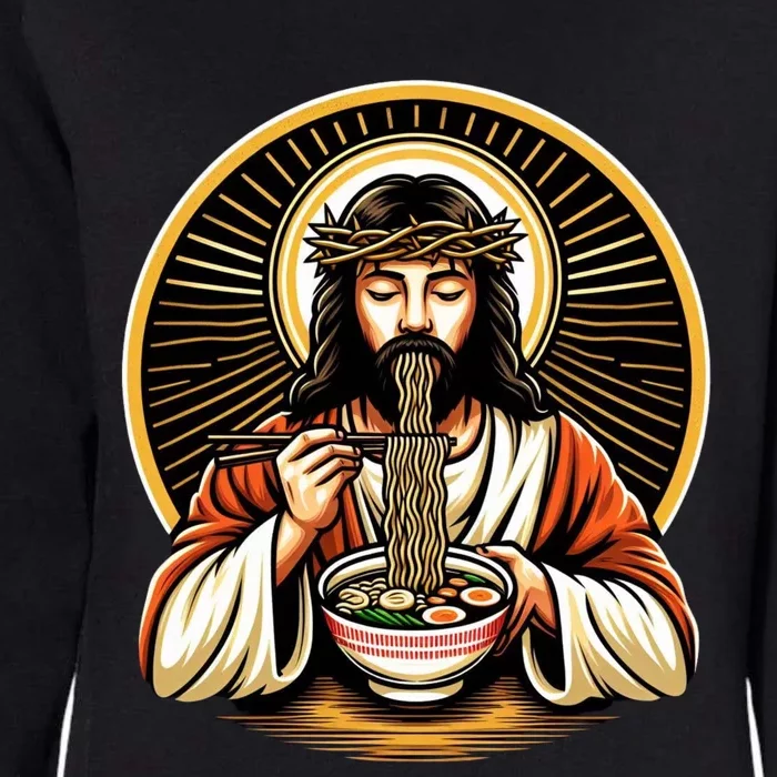 In Jesus Name Ramen Funny Japanese Food Christian Womens California Wash Sweatshirt