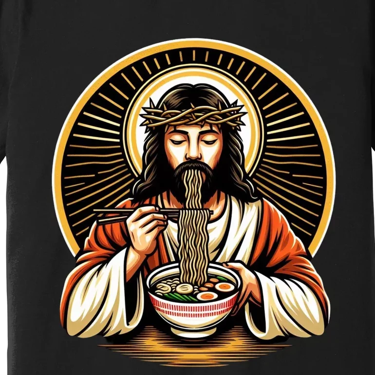 In Jesus Name Ramen Funny Japanese Food Christian Premium T-Shirt