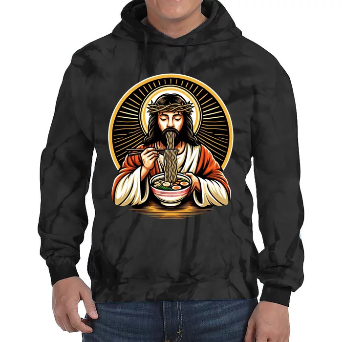 In Jesus Name Ramen Funny Japanese Food Christian Tie Dye Hoodie