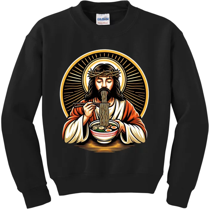 In Jesus Name Ramen Funny Japanese Food Christian Kids Sweatshirt