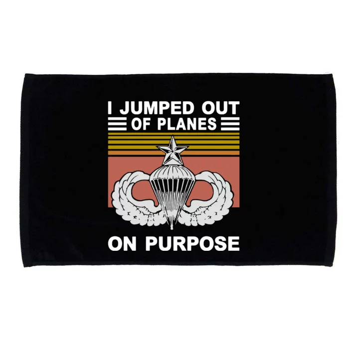 I Jumped Out Of Planes On Purpose Vintage Funny Microfiber Hand Towel