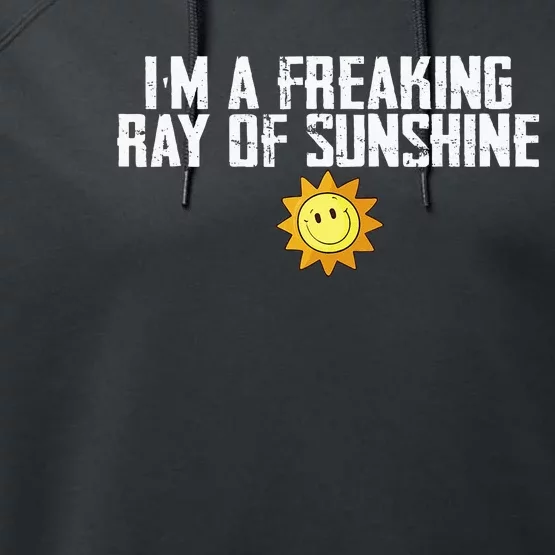 Im Just One Big Freaking Ray Of Sunshine Funny Sarcastic Performance Fleece Hoodie