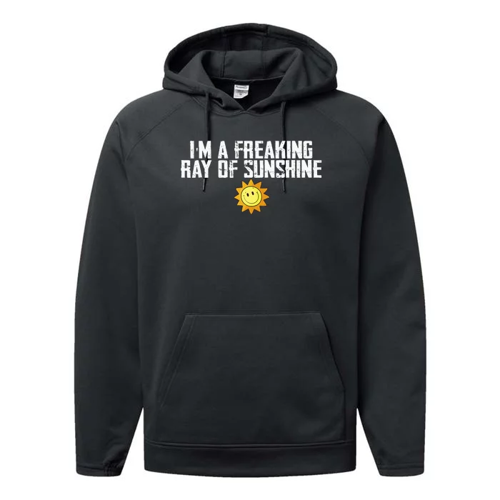 Im Just One Big Freaking Ray Of Sunshine Funny Sarcastic Performance Fleece Hoodie