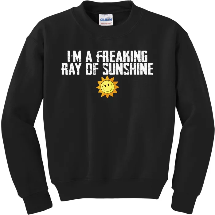 Im Just One Big Freaking Ray Of Sunshine Funny Sarcastic Kids Sweatshirt