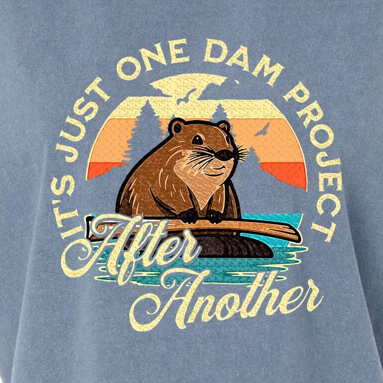 It’S Just One Dam Project After Another Funny Beaver Garment-Dyed Women's Muscle Tee