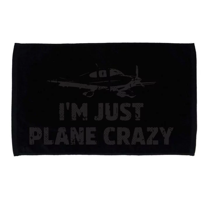 Im Just Plane Crazy Funny Airplane Pilots Microfiber Hand Towel