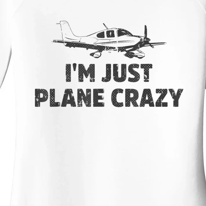 I'm Just Plane Crazy. Funny Airplane Pilots Women's Perfect Tri Tunic Long Sleeve Shirt