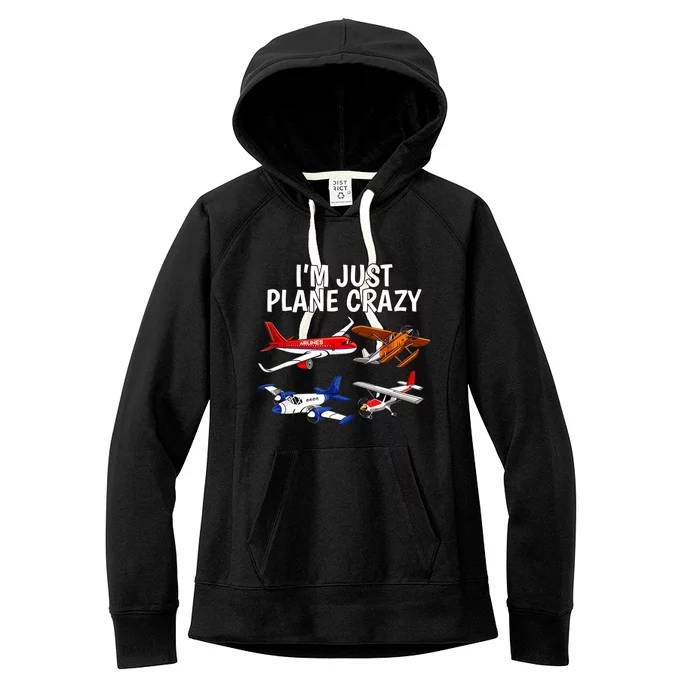 I'm Just Plane Crazy Aviation Gifts For Aircraft Pilots Women's Fleece Hoodie