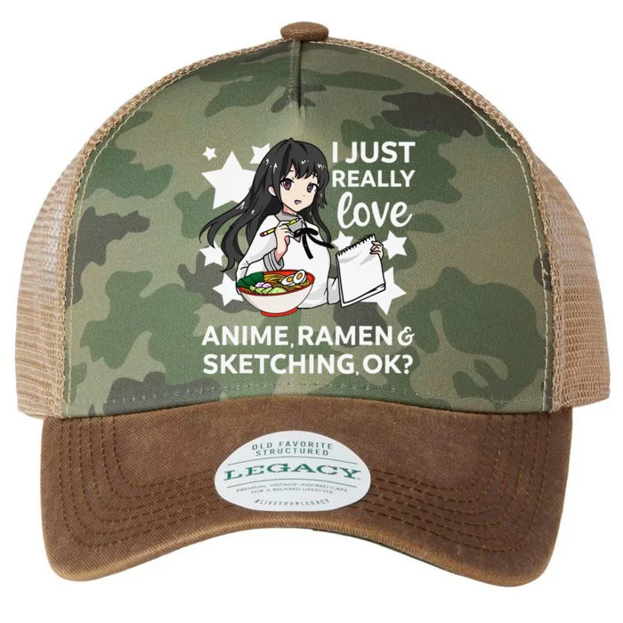 I Just Really Love Anime Ra and Sketching OK Drawing Art Legacy Tie Dye Trucker Hat