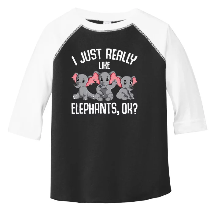 I Just Really Like Elephants Elephant Lover Toddler Fine Jersey T-Shirt