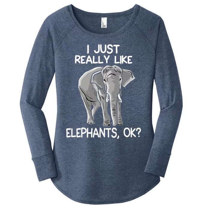 I Just Really Like Elephants Funny Elephant Lover Quote Women's Perfect Tri Tunic Long Sleeve Shirt