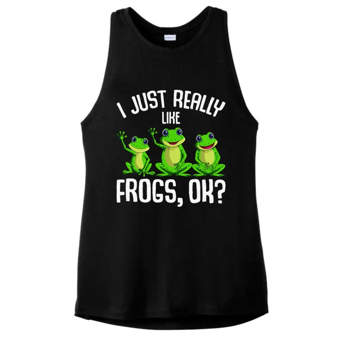 I Just Really Like Frogs Ladies Tri-Blend Wicking Tank