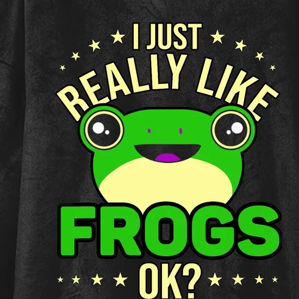 I Just Really Like Frogs Ok Frog Lover Hooded Wearable Blanket