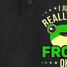 I Just Really Like Frogs Ok Frog Lover Dry Zone Grid Performance Polo